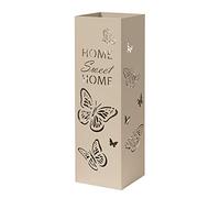 Paragueros Modernos Baroni Home Diseño Mariposas - Paragueros Originales Gris Paloma con Gancho y Bandeja de Goteo Extraíble para Decorar el Hogar y la Oficina 15,5x15x49 cm