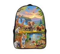 paraíso animal mochilas ligeras con 2 compartimentos moderna y duradera animales salvajes mochila de dibujos animados con arnés ajustables 3d impreso mochila-16,para niña niño al aire libre a pie