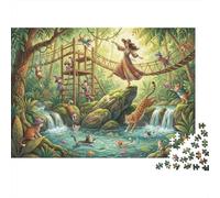 Paraíso de Gatos del Bosque Puzzle 1000 Piezas Adultos Y Niños,Regalo Ideal,Relax,Deco Pared,Anti-estrés,Rompecabezas,Premium,Cartón,14 Años+,Desafío,Reto,Educativo 70x50cm