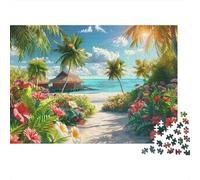 Paraíso de la Playa Tropical_2 Puzzle 1000p para Parejas Piezas Precisas Mejor Valorados Reducción De Estrés Papel Grueso 52x38cm/1000pcs