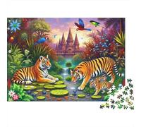 Paraíso de la Selva del Tigre Puzzle Imposible,desafío para Adultos Animales Juego Educativo 1000 Piezas Obra De Arte De Juego De para Adultos, Regalos A Partir De 14 Años 38x26cm/1000pcs