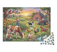 Paraíso de Rancho Colorido Puzzle 1000 Piezas Adultos Y Niños,Deco Pared,Premium,Rompecabezas,Cartón,14 Años+,Educativo,Desafío,Anti-estrés,Regalo Ideal,Relax,Reto 52x38cm