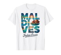 Paraíso tropical de Maldivas, divertido viaje al atardecer en el océano Ín Camiseta
