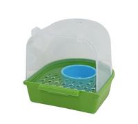 Parakeet Bath - Spill-Proof Clear Bird Shower Feeder Tub | Durable Transparent Bath Box with Secure Clip Design, Easy Clean Water Feeder for Parrots Finches Monk Birds In/Outdoor Aviary Home Garden