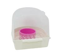 Parakeet Bath - Spill-Proof Clear Bird Shower Feeder Tub | Durable Transparent Bath Box with Secure Clip Design, Easy Clean Water Feeder for Parrots Finches Monk Birds In/Outdoor Aviary Home Garden