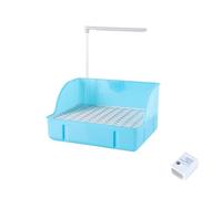 Parakeet Bird Bath for Cage Indoor, Automatic with Pump, Parrot Bird Shower Budgie Bath with Perch and Splash Guard, Pet Bathtub for, African Grey, Cockatiel, Conure, Budgie, (Blue)