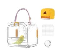 Parakeet Bird Cage, Nest with Easy-Clean Pull-out Tray, Foldable Bird Supplies, Breathable Spacious Interior, for Cockatiels, Lovebirds, Budgies, Small Birds, 7.2x7.2x6.69 Inches