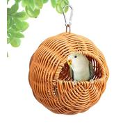 Parakeet Bird House, Decorative Parrot Nesting Shelter, Wooden Bird Habitat Nest Box, Outdoor Aviary Resting Home, for Patio Garden Backyard Courtyard Trees Apartment Keeping Decoration Use