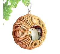 Parakeet Bird House - Parrot Nesting Shelter Decorative Habitat, Wooden Bird Sleeping House | Outdoor Hanging Cage for Patio Garden Backyard Farmhouse Courtyard Trees Apartment