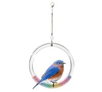 Parakeet Cockatiel Bird Toys, 2.36 Inches Parrots Cage Accessories Swing Rope Hanging Wooden Perch Chewing Toy for Budgerigar, Parrot, Cockatiel