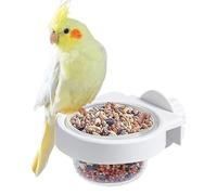 Parakeet Feeding Bowl, Large Bird Dish, Cage Mount Cup, Chinchilla Accessory, Water Dispenser, 3.78x2.83x1.65 Inches Secure Clamp for African Greys, Conures, Cockatiels, Small Pet