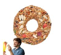 Parakeet Food - Bird Toys for Parakeets Teether Grain Donut Shape | Supplies for Training And Foraging Lovebirds Aviary Activities | Grain Based Edible Treat 5 cm 30 g - Masticable Donut Small Birds