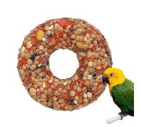 Parakeet Food - Bird Toys for Parakeets Teether Grain Donut Shape | Supplies for Training And Foraging Lovebirds Aviary Activities | Grain Based Edible Treat 5 cm 30 g - Masticable Donut Small Birds