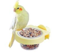 Parakeet Food Dish, Bird Feeding Bowl, Large Watering Cup, PP Material with Clamp, Ideal for African Greys and Conures, Water and Dish for Cages, 3.78 X 2.83 X 1.65 In.