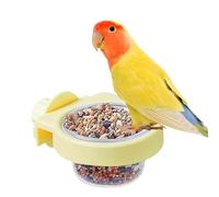 Parakeet Food Dish, Large Bird Feeder Cup, Durable Water Bowl with Clamp, Chinchilla Cage Accessory, 9,6 x 7,2 x 4,2 cm, Easy Mount Watering Supply for African Grey, Conure, Small Pets