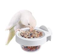 Parakeet Food Dish, Large Bird Feeding Cup, 3.78x2.83x1.65 Inch Spacious & Chinchilla Cage Accessory, Water Bowl with Clamp for African Greys Conure Daily Use In Homes or Aviaries