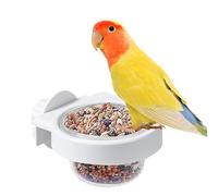 Parakeet Food Dish, Large Bird Feeding Dish Cups, Chinchilla Cage Accessories, Water Bowls with Clamp, Ideal for African Greys, Conures, and Other Birds, 3.78x2.83x1.65 Inches