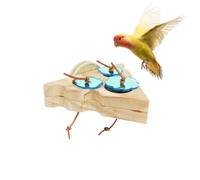Parakeet Foraging Toy, Wooden Forage Bird Slow Feeder, Interactive Enrichment Perch Training, Cage Accessory for Small Birds, Cockatiels, Parrots, Square, Triangle