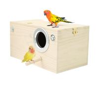 Parakeet Nest Box, Bird Breeding Shelter, Wooden Cage Nesting House, Natural Perch Entry Nest Box for Budgiie Finch Cockatiel Conure, SmallBird Care Home Indoor Aviary Use