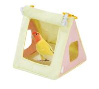 Parakeet Nest, Soft Cloth Bird Cages Hammock Toy, Cozy Parrot House, Peonies, Small Birds for Home, Pet Room, Cafes, 6.69x6.3x5.91 Inches, Blue, Yellow