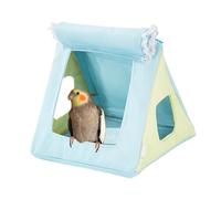Parakeet Nest, Soft Cloth Bird Cages Hammock Toy, Cozy Parrot House, Peonies, Small Birds for Home, Pet Room, Cafes, 6,69 x 6,3 x 5,91 pulgadas, Blue, Yellow