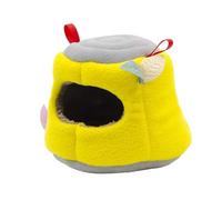 Parakeet Nest, Warm Bird Nest, 6.3x6.1x4.53 In, Stump Shape House, Winter Sleep Bed, Parrot Sleeping Nesting for Gerbils, Hedgehogs, Parrots, Hamsters, and Small Pets (Yellow)
