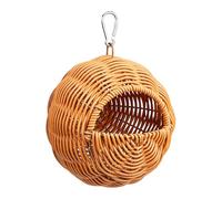 Parakeet Nesting Box - Decorative Bird Box, Parrot Habitat with Nesting Comfort, Wooden Aviary Home, Hanging Shelter, Rest Chamber for Garden Backyard Patio Farmhouse Courtyard Tree Outdoor Use