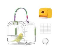 Parakeet Nesting Box, Foldable Bird Cage House, Easy-Clean Pull out Tray, Breathable Spacious Interior for Cockatiels, Lovebirds, Budgies Resting and Breeding, 7.2x7.2x6.69 Inches