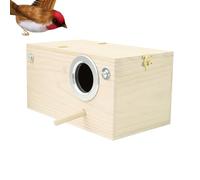 Parakeet Nesting Box - Madera 24,5 x 13 x 13 cm | Natural Wooden Bird House | Breeding Box For Lovebirds Finches African Grey Cockatoos Cockatiels Conures Budgerigar Mynah Macaws Indoor Outdoor Use