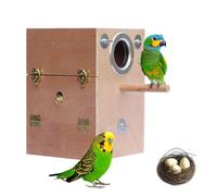 Parakeet Nesting Box - Wood Bird Breeding Nest, Parrot Mating Cage, Easy Mount Design, Comfortable Habitat | Lovebirds, Cockatiels, Budgies, Palomas, Parrots, Indoor Aviary