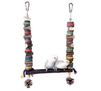 Parakeet Swing, Cockatiel Chewing Perches, Tip Proof Design, 16.54x9.84x0.39 inches Fun Plaything, Colorful Bird Cage Swing Toy for Indoor, Outdoor, Parrot, Cockatiels, Parakeets