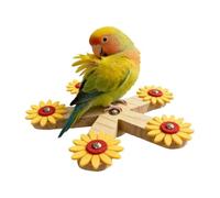 Parakeet Swing Gym- Natural Timber Exercise, Hardwood Circle Spinner, Cognitive Stimulating Activity Accessory With Climbing Ladder, Interactive Rotating Device | Bird Station For Cockatiel &