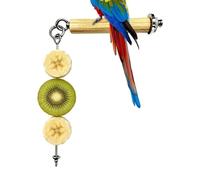 Parakeet - Tenedor de alimentos con madera Perch de acero inoxidable | Tenedor de alimentación para loros para exteriores, jardín, patio, terraza, porche, balcón, ventana, hogar, cocina