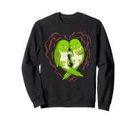 Parakeet Tomados De La Mano Parejas Amor Corazón Arte Diseño Sudadera