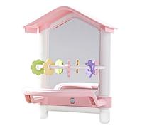 Parakeet Toys, Bird Mirror Decoration, 6.46x5.91x8.15 Inches, Chewing and Climbing Playground Set, Bright Interactive Design, Ideal for Garden, Balcony, Chicken Hammock, Window