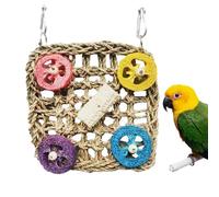 Parakeet Toys, Bird Playground, Colorful Accessories, Natural Materials, 9.06x7.09x1.18 Inches, Climbing Stand Set, Great for Cage Entertainment, Outdoor Aviary Use, Home Training