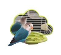 Parakeet Toys Mirror, Bird Perch Stand, Cockatiel Mirror, Bird Mirror for Parakeet, Cockatiel Perch with Feeding Cup, Parakeet Mirror with Stand, Parakeet Conure Mirror, Lovebird Bird Mirror, Bird