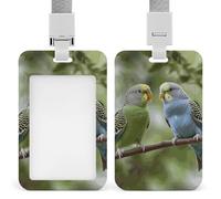 Parakeets - Soporte vertical para tarjetas de identificación con cordón, resistente al agua, soporte para tarjetas de trabajo, protector para enfermera, oficial de profesor, personal de seguridad