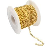 parallelower 1 Volumen 10m Cadenas Eslabones de Metal Cadenas Chapados en Oro Cadena Alargadora de Collares Oro para Collares Aretes Pulseras Fabricación de Joyería DIY