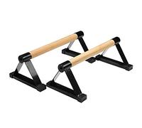 Paralletes de madera, barra de flexiones de madera, soporte de presión, entrenamiento muscular, fitness, calistenia, soporte de mano, equipo interior (negro)