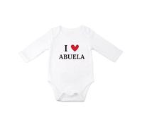 ParaManolita Body Bebe I Love Mama/Papa/Abuelo/Abuela (0-2m, ABUELA)