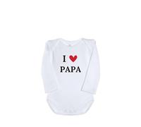 ParaManolita Body Bebe I Love Mama/Papa/Abuelo/Abuela (2-6m, PAPA)