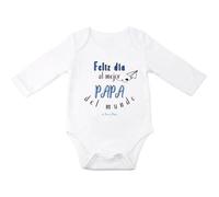 ParaManolita Body bebe Personalizado Feliz Día al mejor Papá/a la mejor Mamá del Mundo (0-2m, MEJOR PAPA)