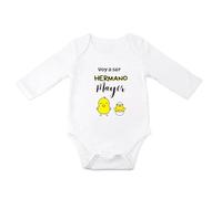 ParaManolita Body Bebe Voy a Ser Hermano Mayor Pollitos, Anuncio de Bebe/Hermano