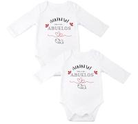 ParaManolita Pack 2 Body Sorpresa Vas a Ser Abuelo y Abuela (Abuelo+Abuelo, 0-2m)