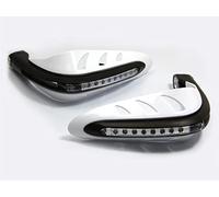 Paramanos de motocicleta con luces LED de circulación diurna | Deflectores de viento para motos de aventura, motos de calle, quads | para adaptarse a manillares de 22 mm (2 piezas) BIANCO