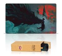 Paramint The Raven's Nightmare (Bordes cosidos) - Alfombra de Juego Bloodborne - Compatible con tapete de Juego Magic The Gathering - Juega a MTG, YuGiOh, TCG - Diseños Originales y Accesorios