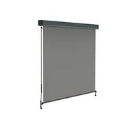 paramondo Estor Vertical Enrollable para Exteriores 2000 Protección Solar para Balcón, con Cajón y Manivela, 140 x 250 cm, Gris, Estructura Antracita
