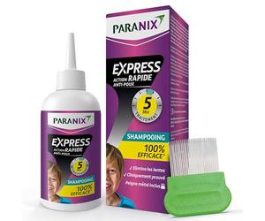 Paranix EXPRESS 5 minutos - Champú antipiojos y liendres 100% efectivo*: trata y protege - 200 ml - Peine fino de metal incluido