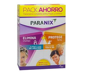 Paranix Pack Ahorro Champú Tratamiento SIN Dimeticona de Piojos y Liendres + Protect - Repelente de piojos